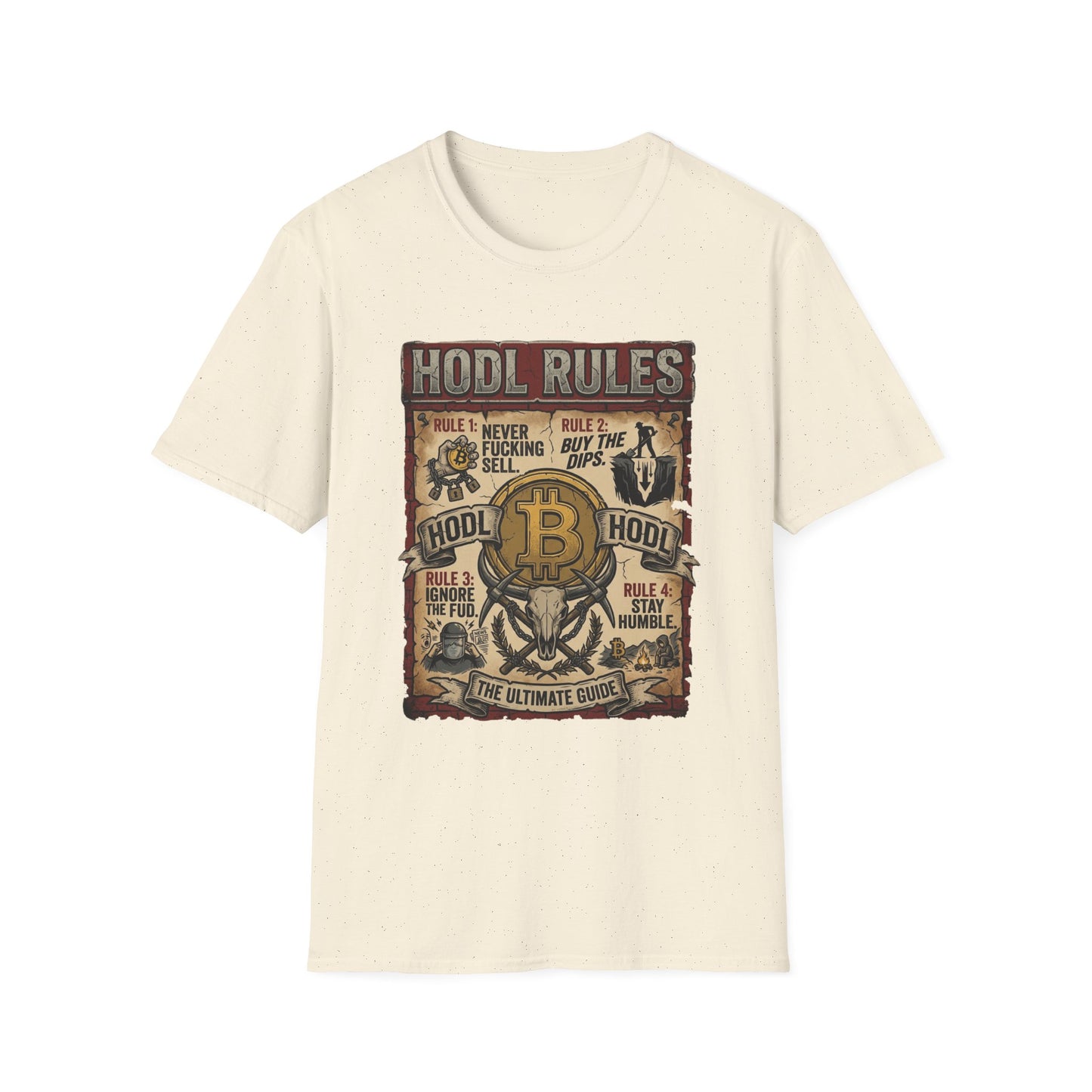 HODL Rules Bitcoin T-Shirt — Crypto Hodler Poster Graphic Tee