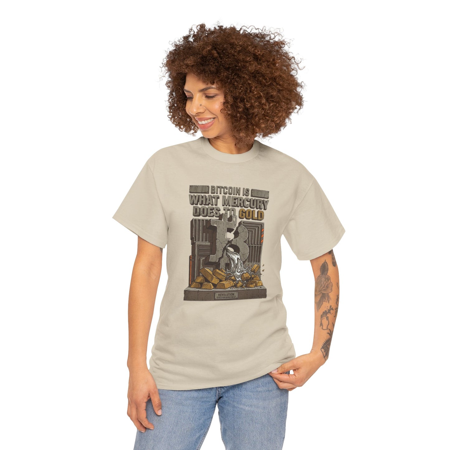 Bitcoin Mercury Effect T-Shirt — "Bitcoin is what mercury does to gold" Graphic Tee
