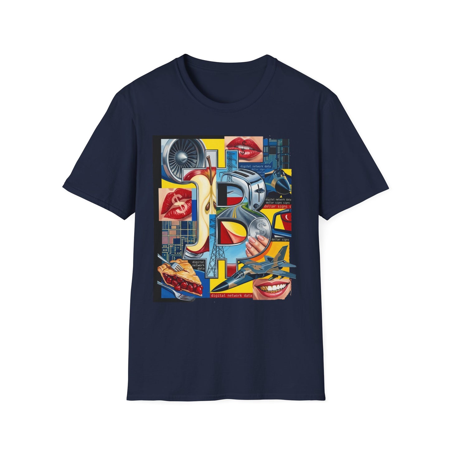 Retro Pop Art 'Ride' Graphic T-Shirt — Vintage Collage Motorcycle & Lips Design
