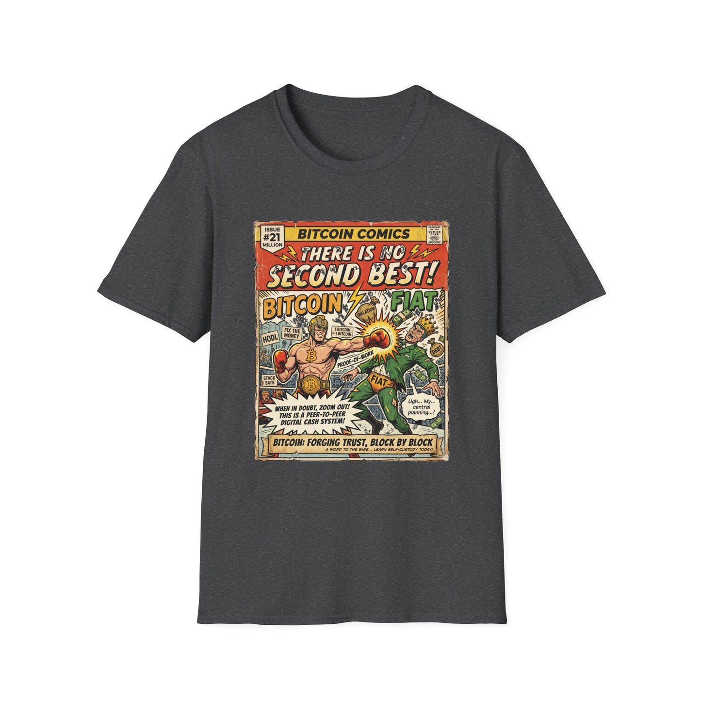 Bitcoin Comics Retro T-Shirt — "There Is No Second Best!" Vintage Crypto Tee
