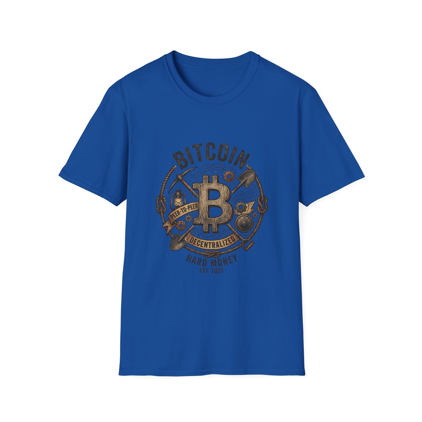Bitcoin Hard Money T-Shirt — Vintage Crypto Mining Design