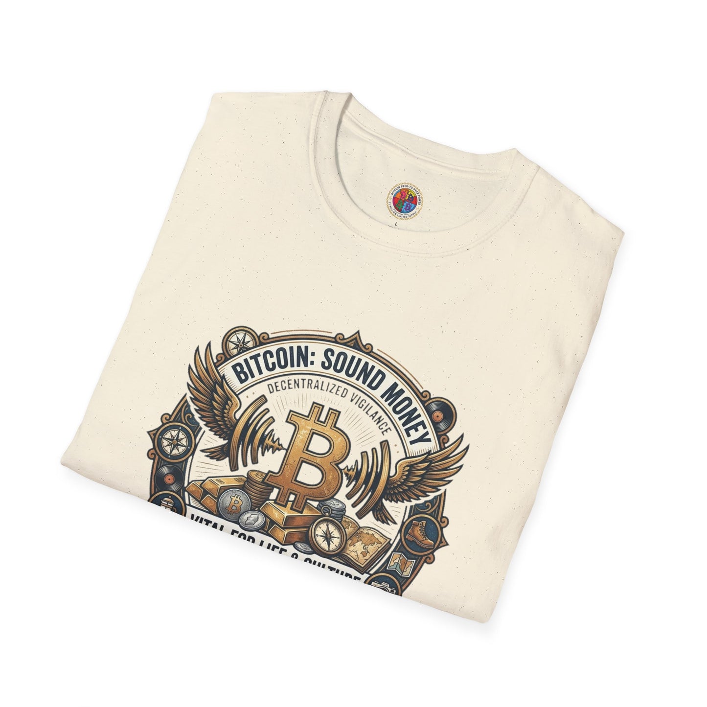 Bitcoin Emblem T-Shirt — "Bitcoin: Sound Money" Vintage Crypto Crest Tee