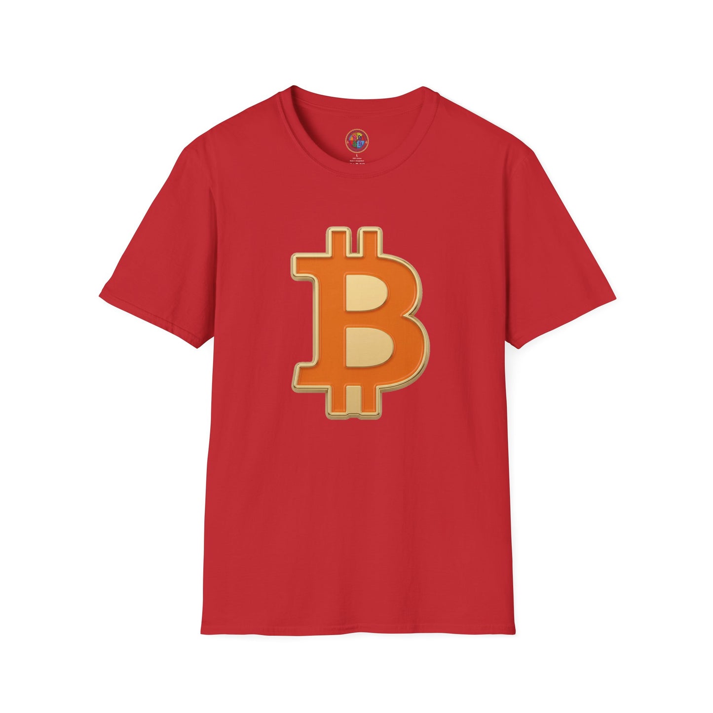 Bitcoin Enamel Logo T-Shirt — Retro Orange Crypto Tee