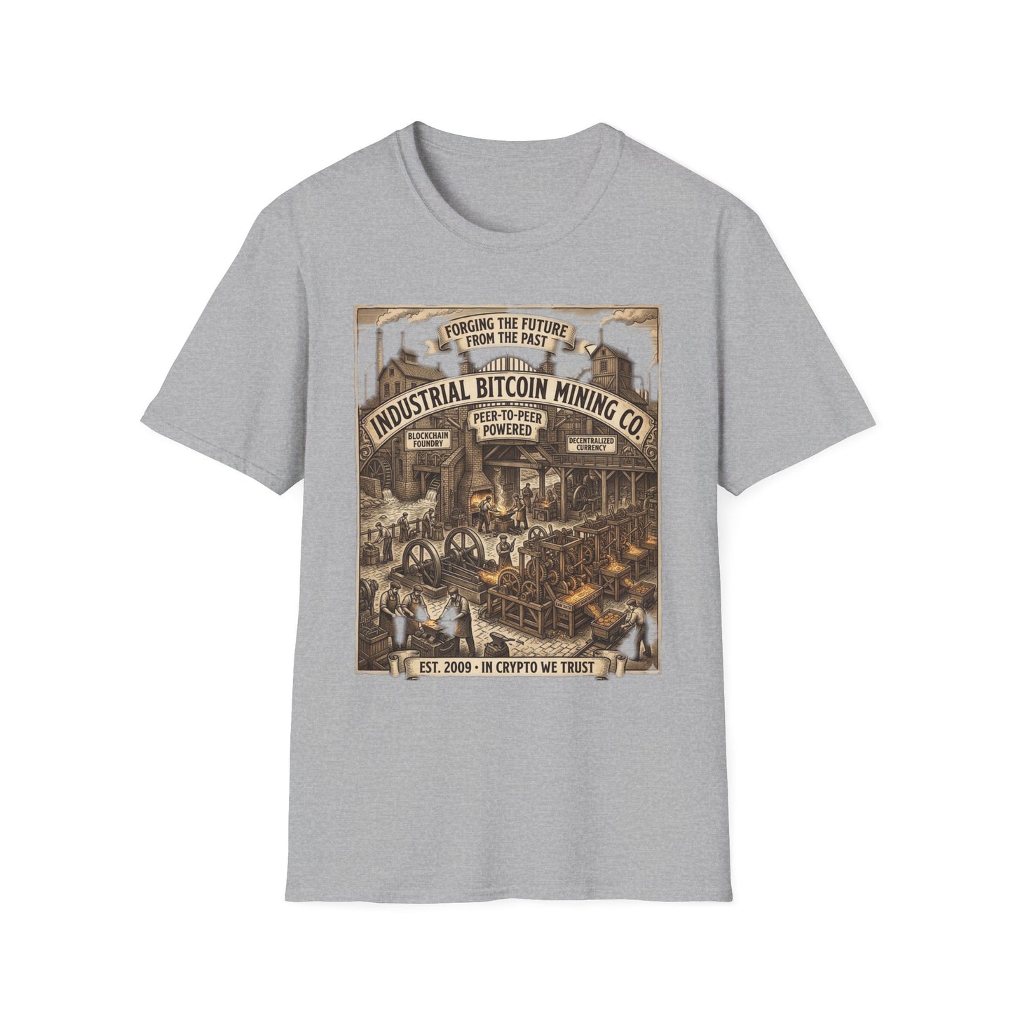 Industrial Bitcoin Mining Co. T-Shirt — Vintage Crypto Miner Graphic Tee