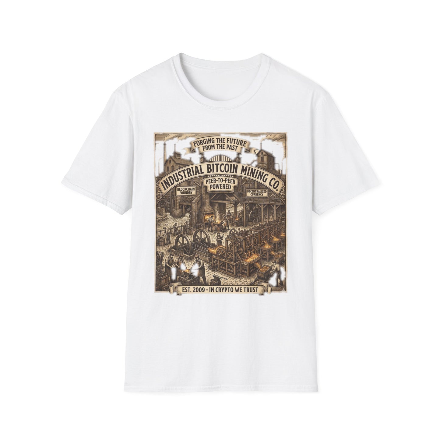 Industrial Bitcoin Mining Co. T-Shirt — Vintage Crypto Miner Graphic Tee