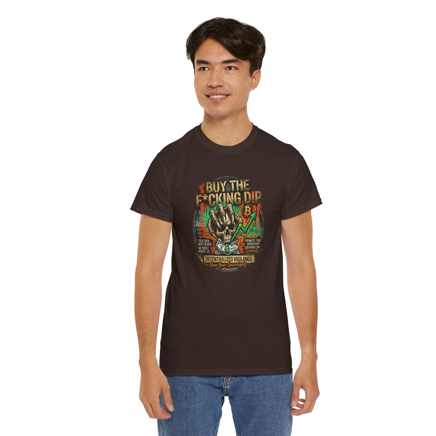 Buy The F*cking Dip Graphic Tee — Stock Market Crypto HODL Trading Shirt