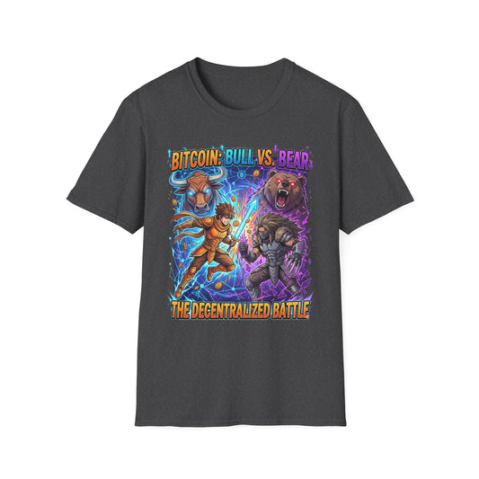 Bitcoin Bull vs Bear T-Shirt - 'The Decentralized Battle' Crypto Graphic Tee
