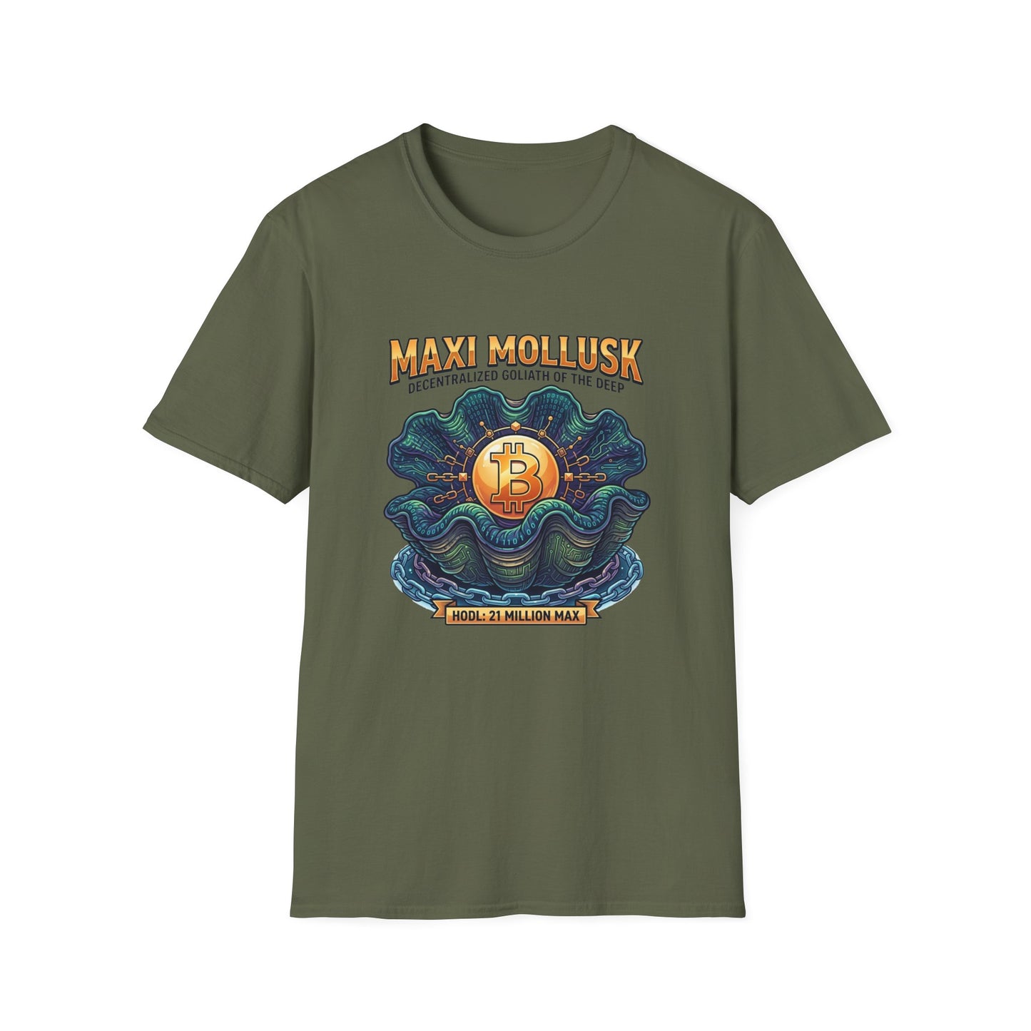 Bitcoin Pearl T-Shirt — "Maxi Mollusk" Crypto Art Tee