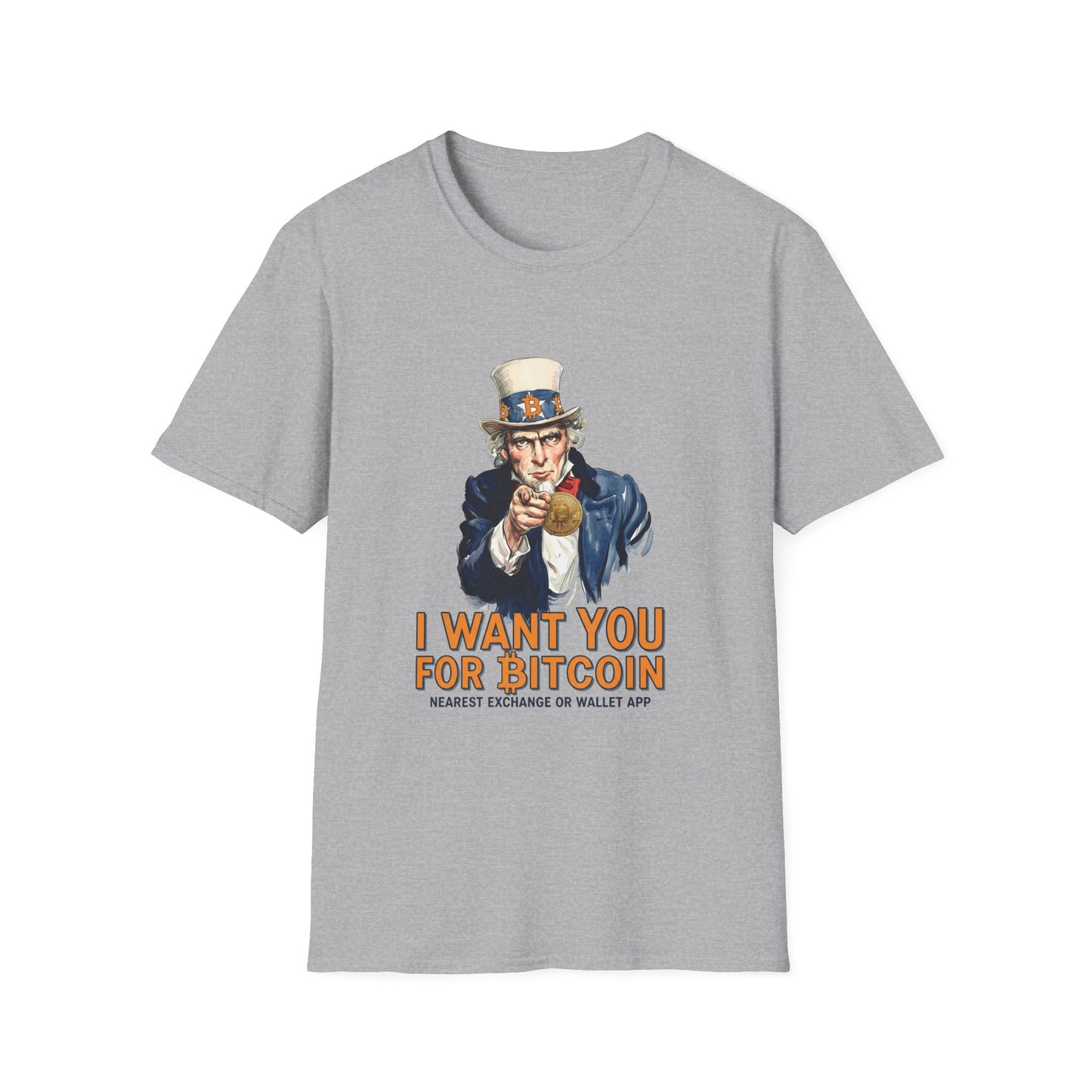 Bitcoin Uncle Sam T-Shirt — "I Want You for Bitcoin" Patriotic Crypto Tee