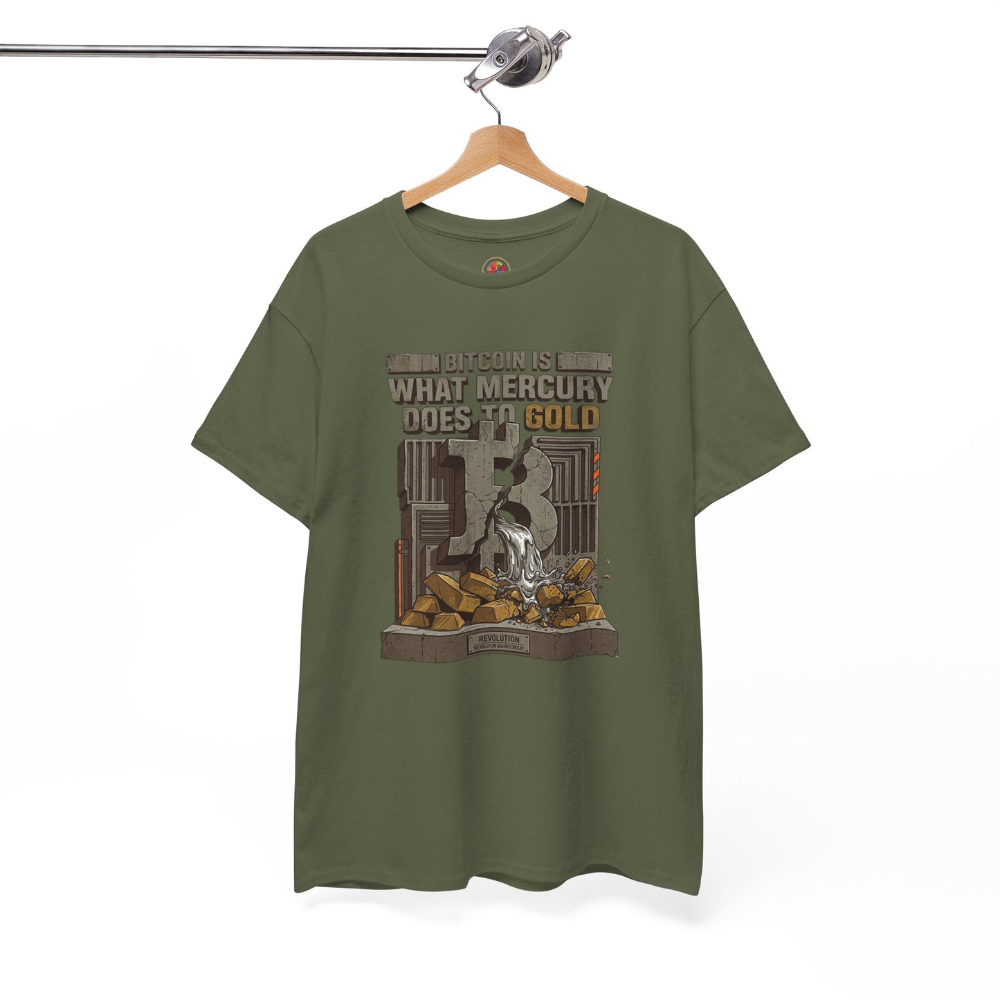 Bitcoin Mercury Effect T-Shirt — "Bitcoin is what mercury does to gold" Graphic Tee