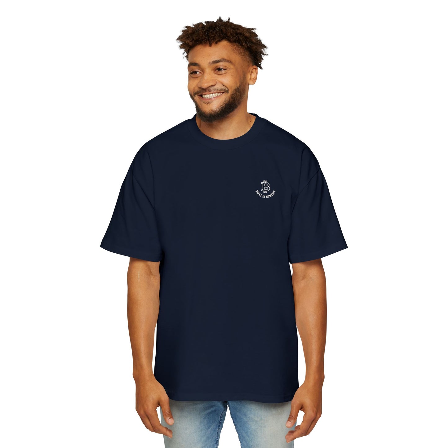 Men's Oversized Tee — Small "Vires in Numeris" Design