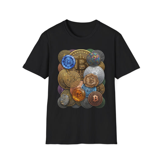 Bitcoin Crypto Coins Graphic T‑Shirt — Cryptocurrency Investor Tee
