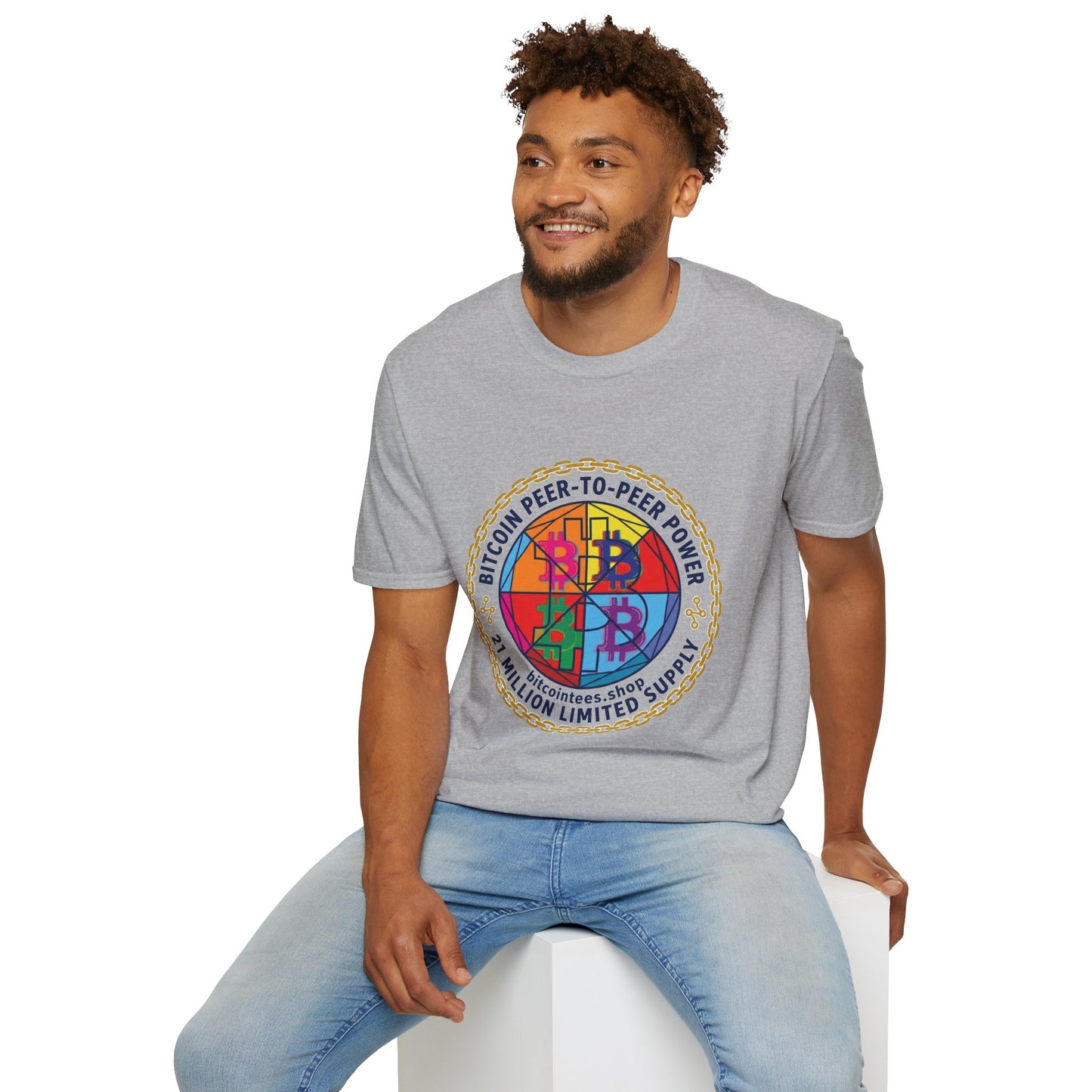 Bitcointees Colorwheel Logo T-Shirt — Crypto Peer-to-Peer Graphic Tee