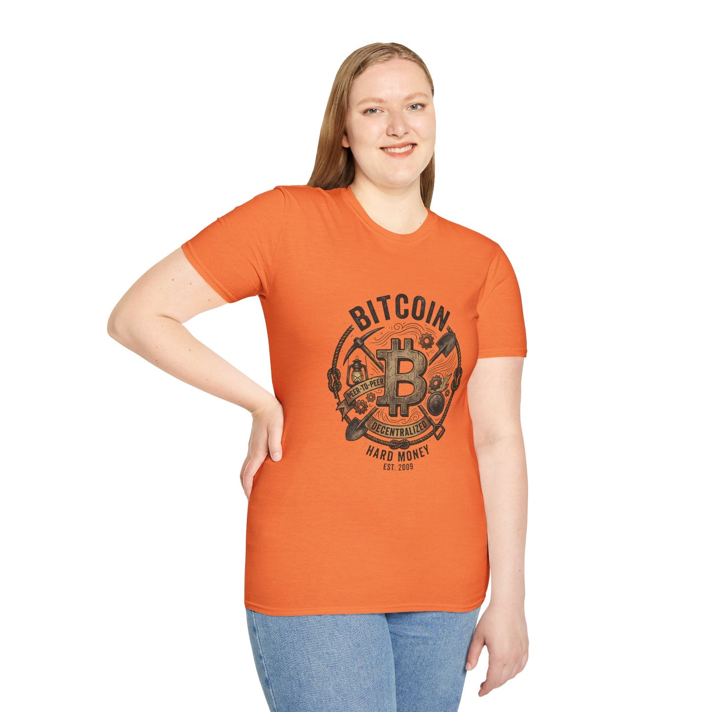 Bitcoin Hard Money T-Shirt — Vintage Crypto Mining Design