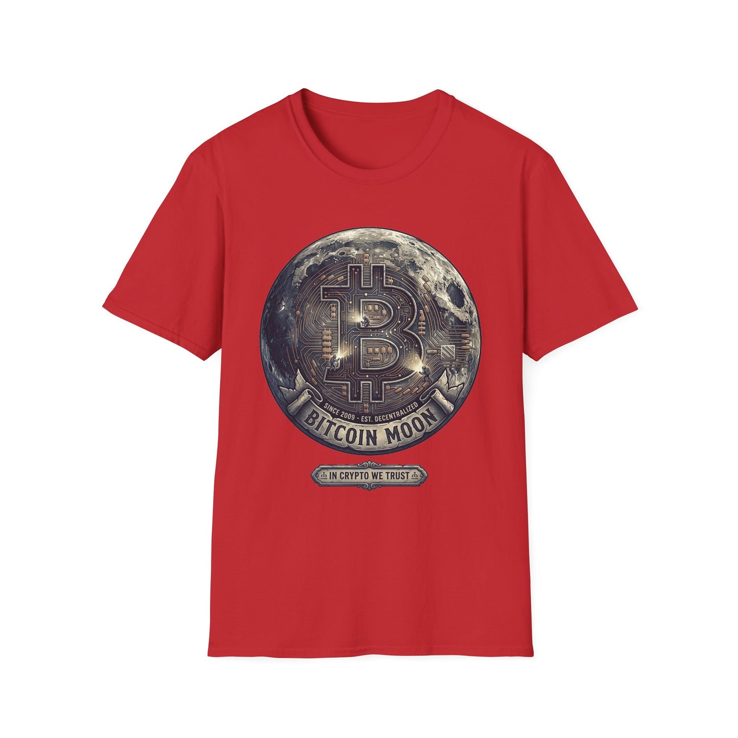 Bitcoin Moon Graphic T-Shirt — “In Crypto We Trust” Crypto Enthusiast Tee