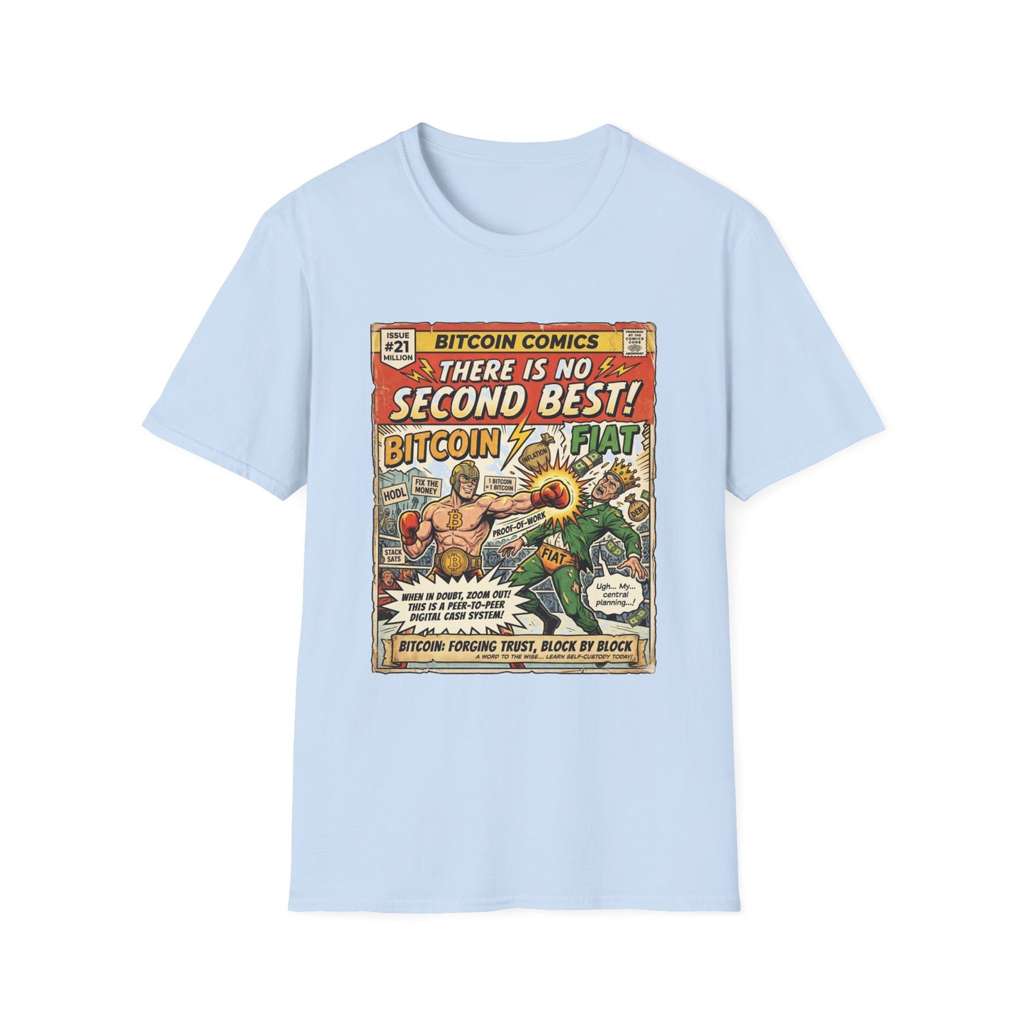 Bitcoin Comics Retro T-Shirt — "There Is No Second Best!" Vintage Crypto Tee