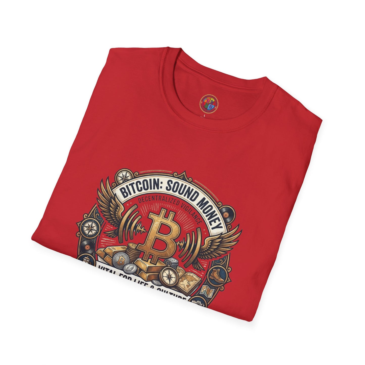 Bitcoin Emblem T-Shirt — "Bitcoin: Sound Money" Vintage Crypto Crest Tee