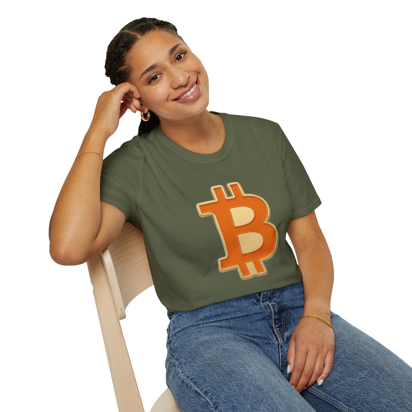 Bitcoin Enamel Logo T-Shirt — Retro Orange Crypto Tee