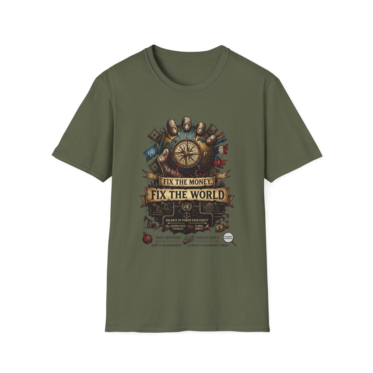 Bitcoin Is The Answer T-Shirt — "Fix The Money, Fix The World" Compass Graphic Tee