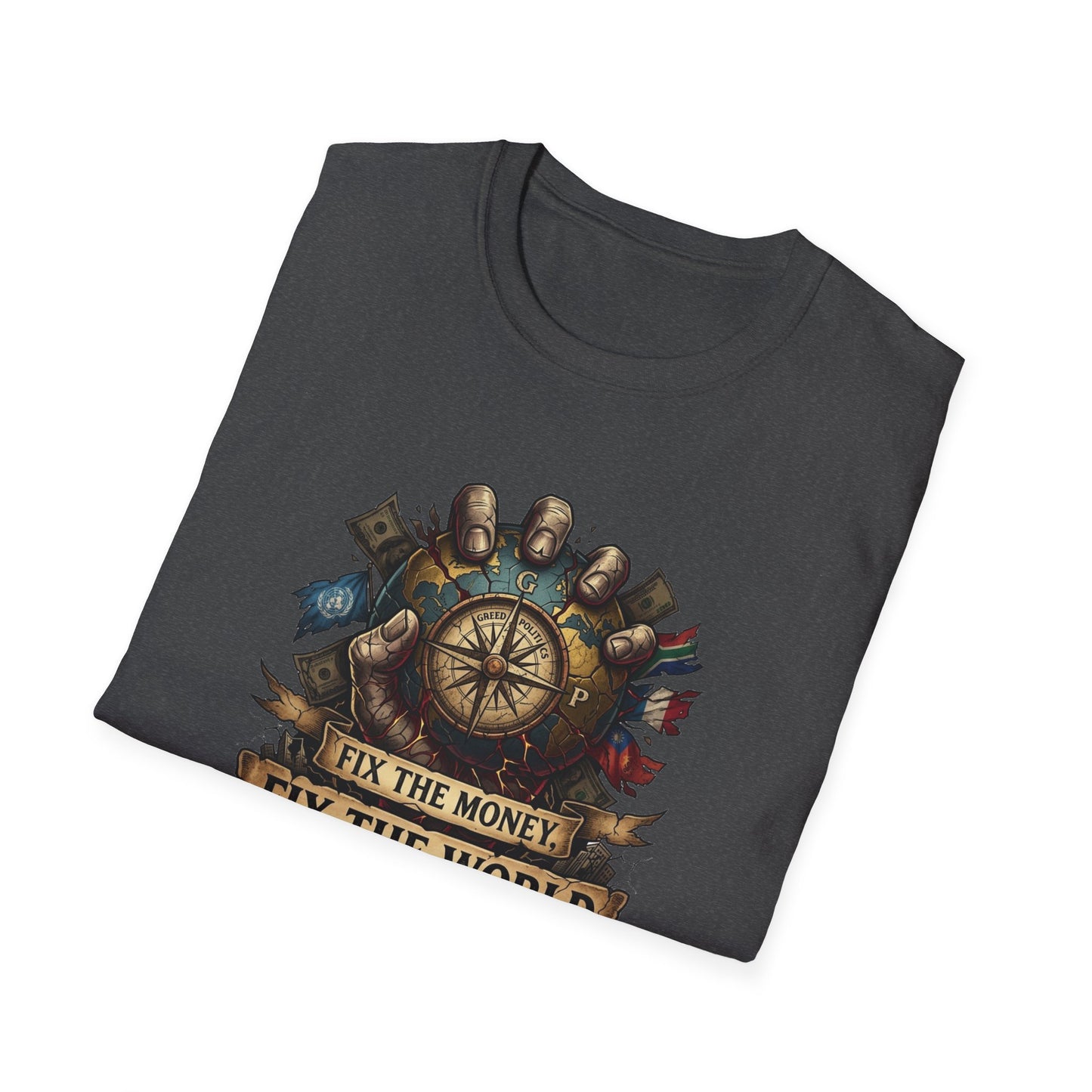 Bitcoin Is The Answer T-Shirt — "Fix The Money, Fix The World" Compass Graphic Tee