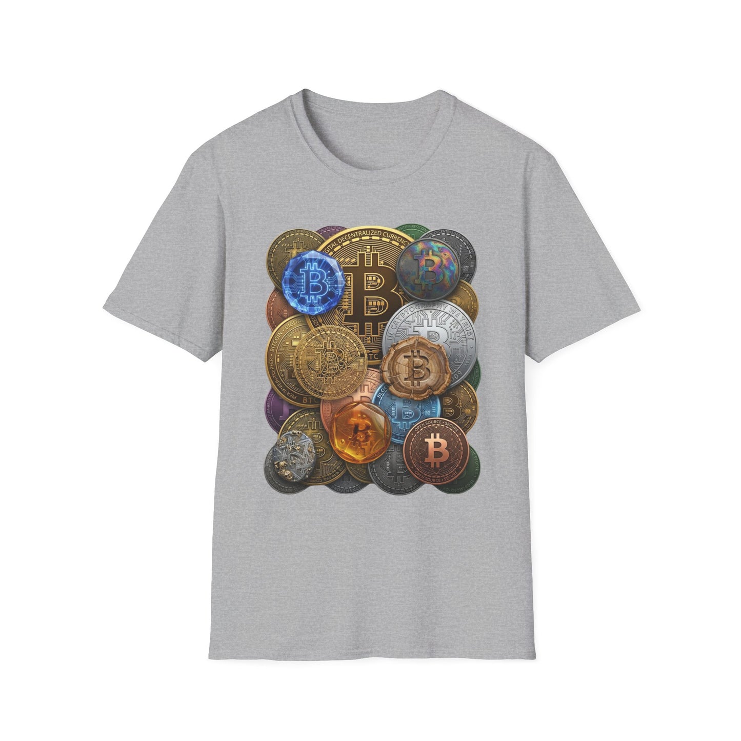 Bitcoin Crypto Coins Graphic T‑Shirt — Cryptocurrency Investor Tee