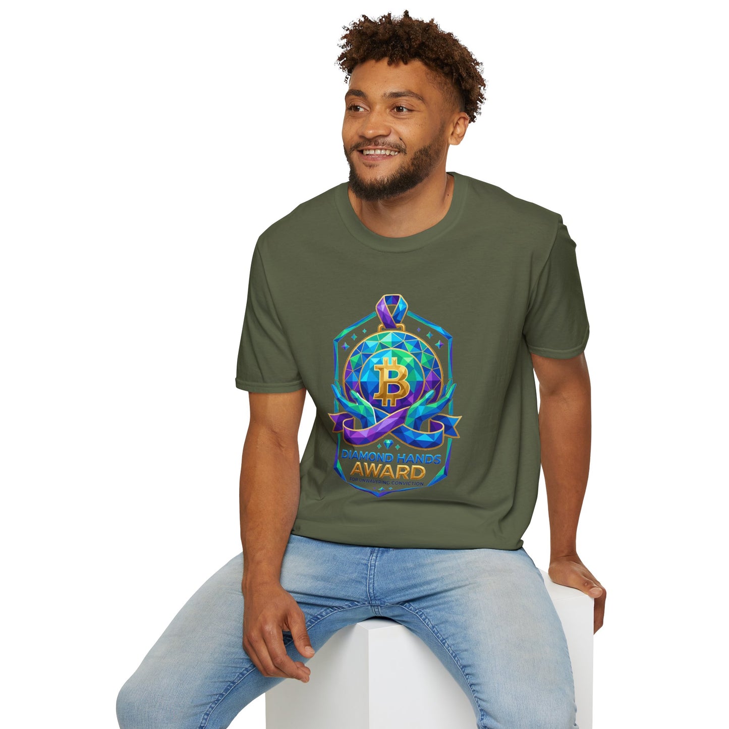 Bitcoin Diamond Hands Award T-Shirt — Crypto Investor Graphic Tee