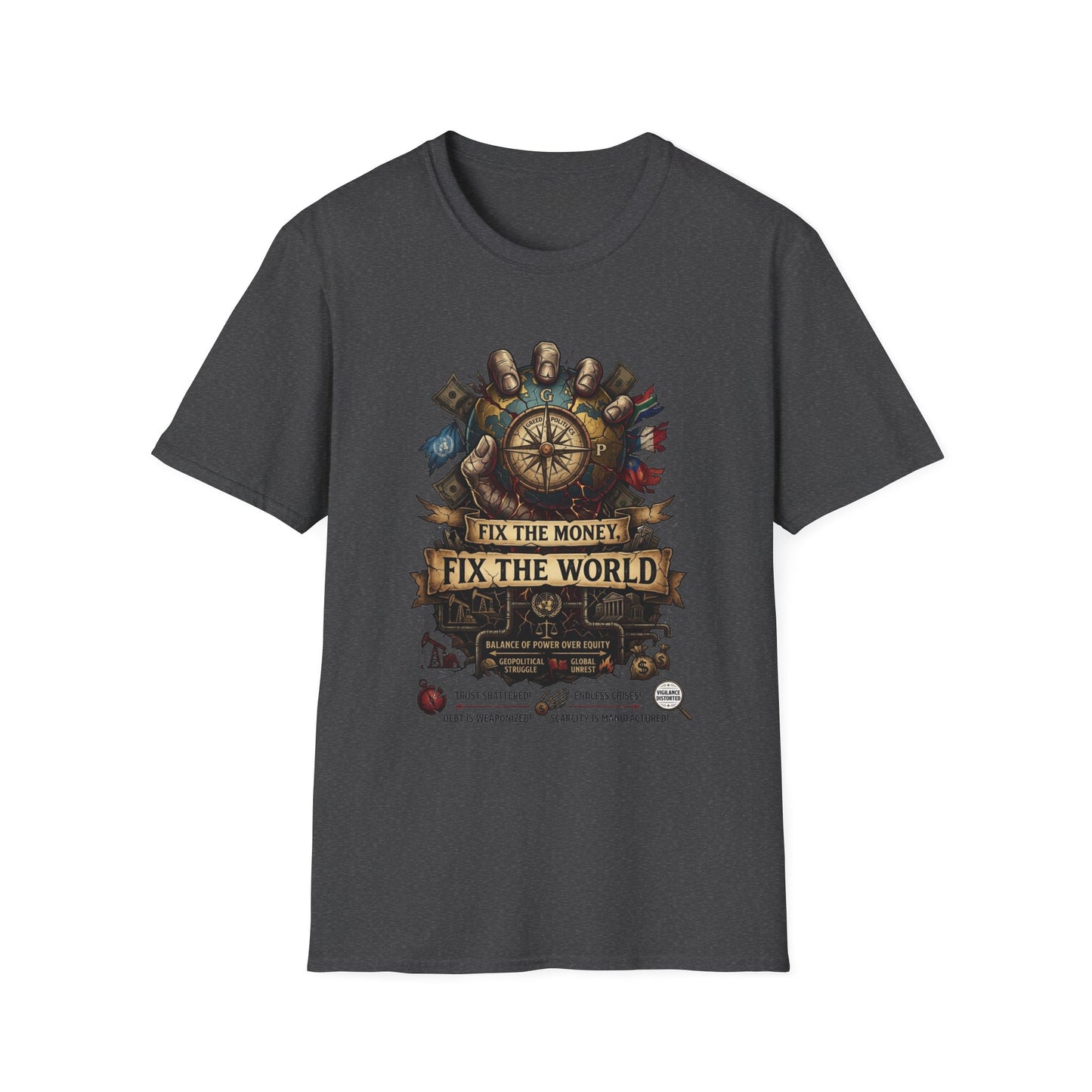 Bitcoin Is The Answer T-Shirt — "Fix The Money, Fix The World" Compass Graphic Tee