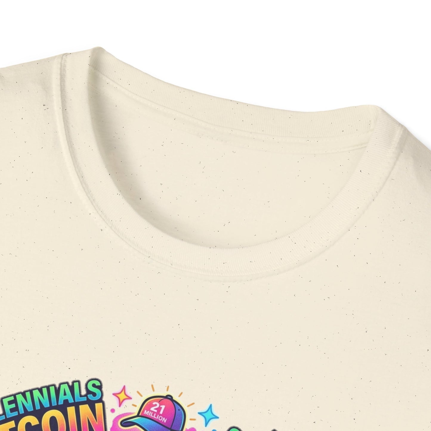 Bitcoin Millennial Crypto Crew T‑Shirt — Colorful Crypto Mining Graphic Tee