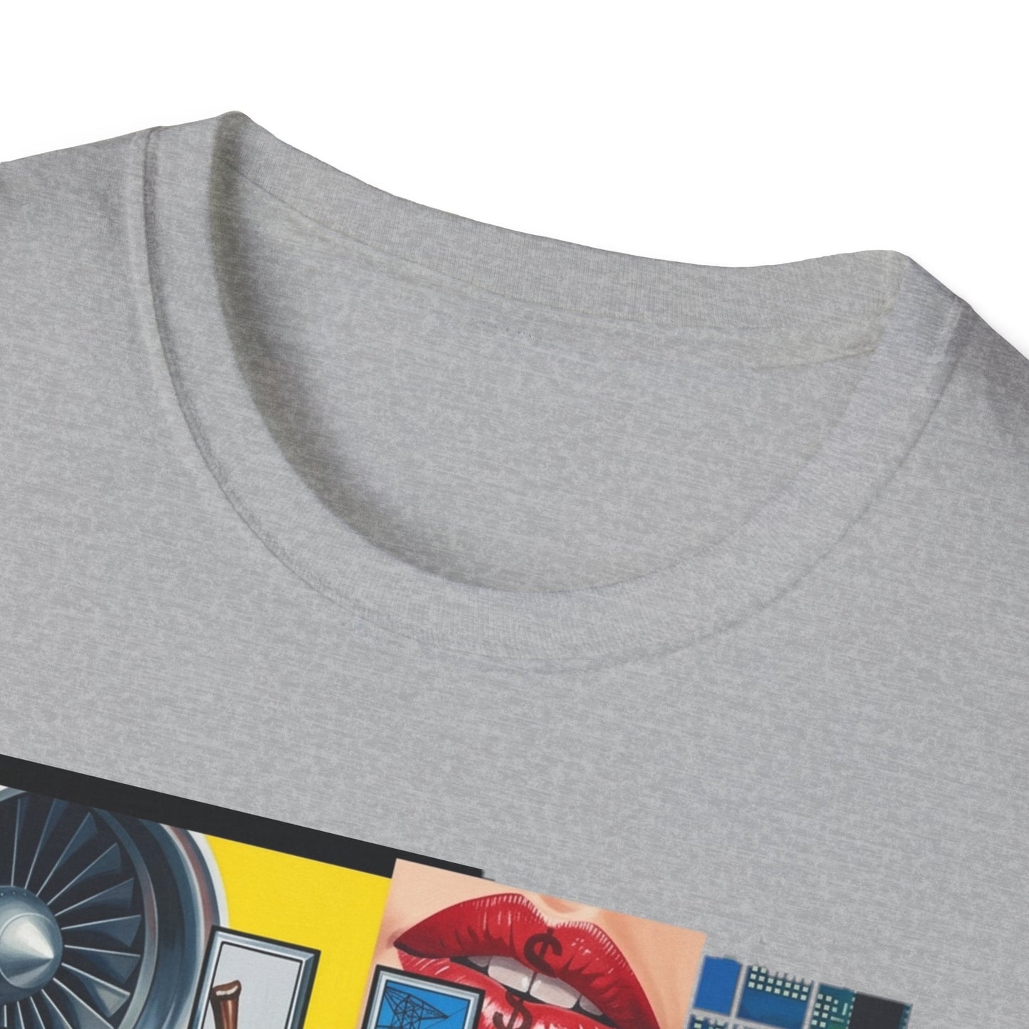 Retro Pop Art 'Ride' Graphic T-Shirt — Vintage Collage Motorcycle & Lips Design