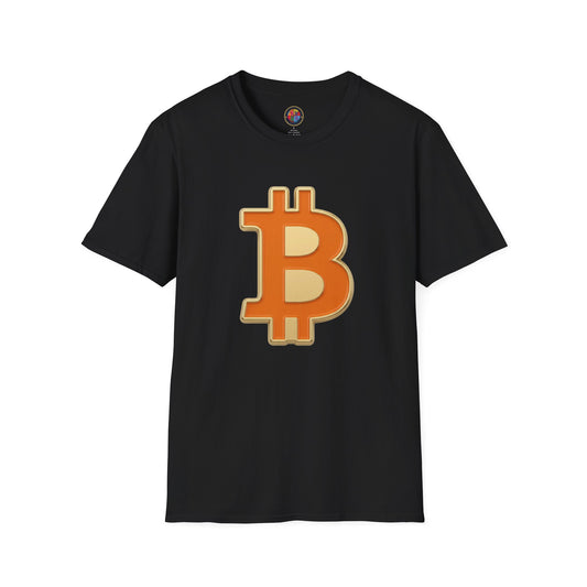Bitcoin Enamel Logo T-Shirt — Retro Orange Crypto Tee