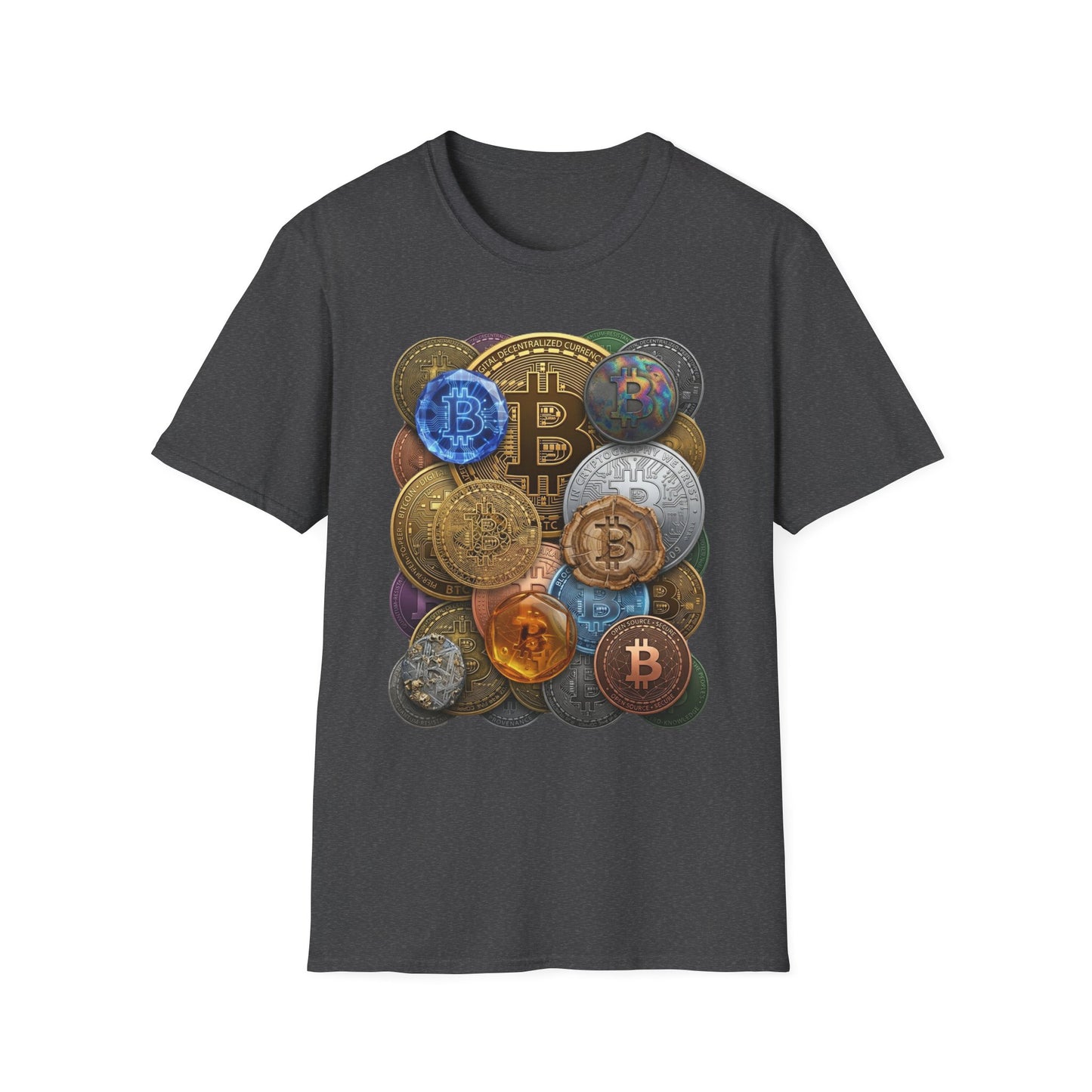 Bitcoin Crypto Coins Graphic T‑Shirt — Cryptocurrency Investor Tee