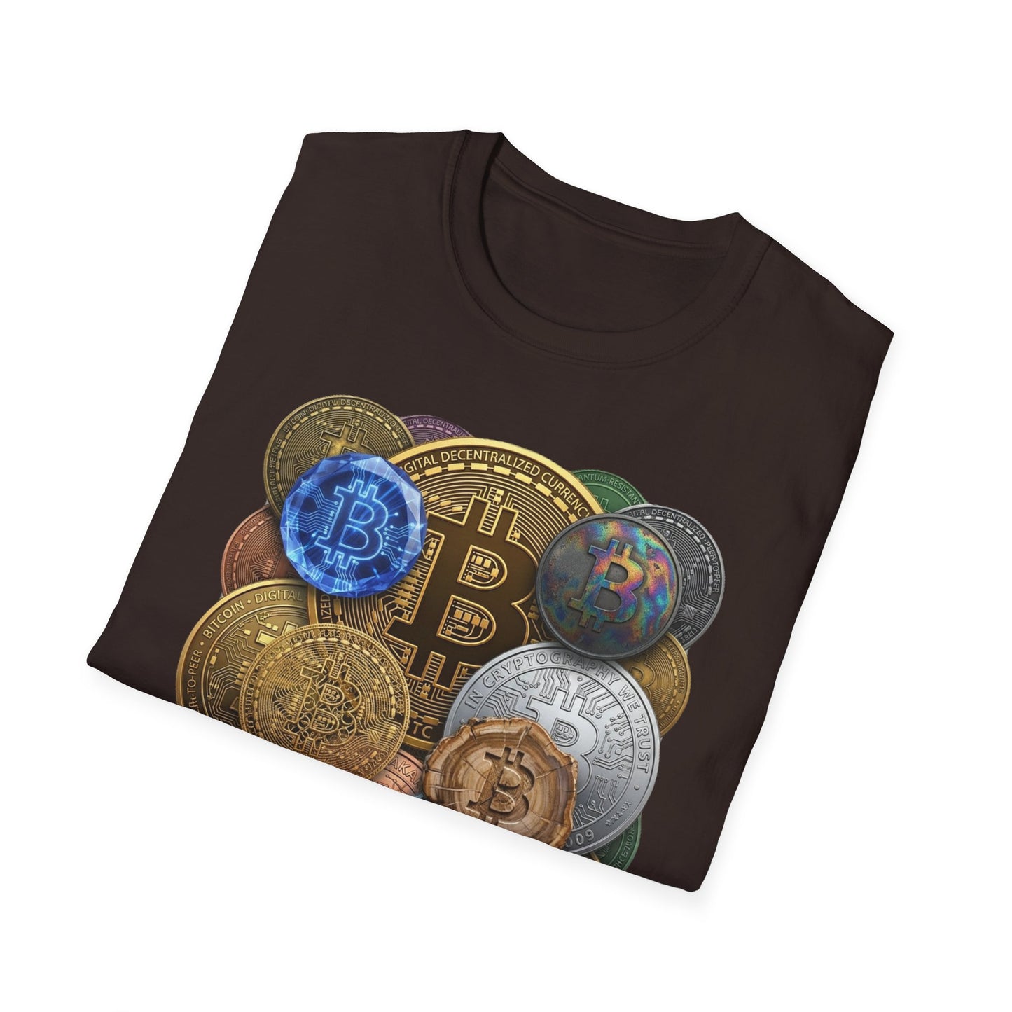 Bitcoin Crypto Coins Graphic T‑Shirt — Cryptocurrency Investor Tee