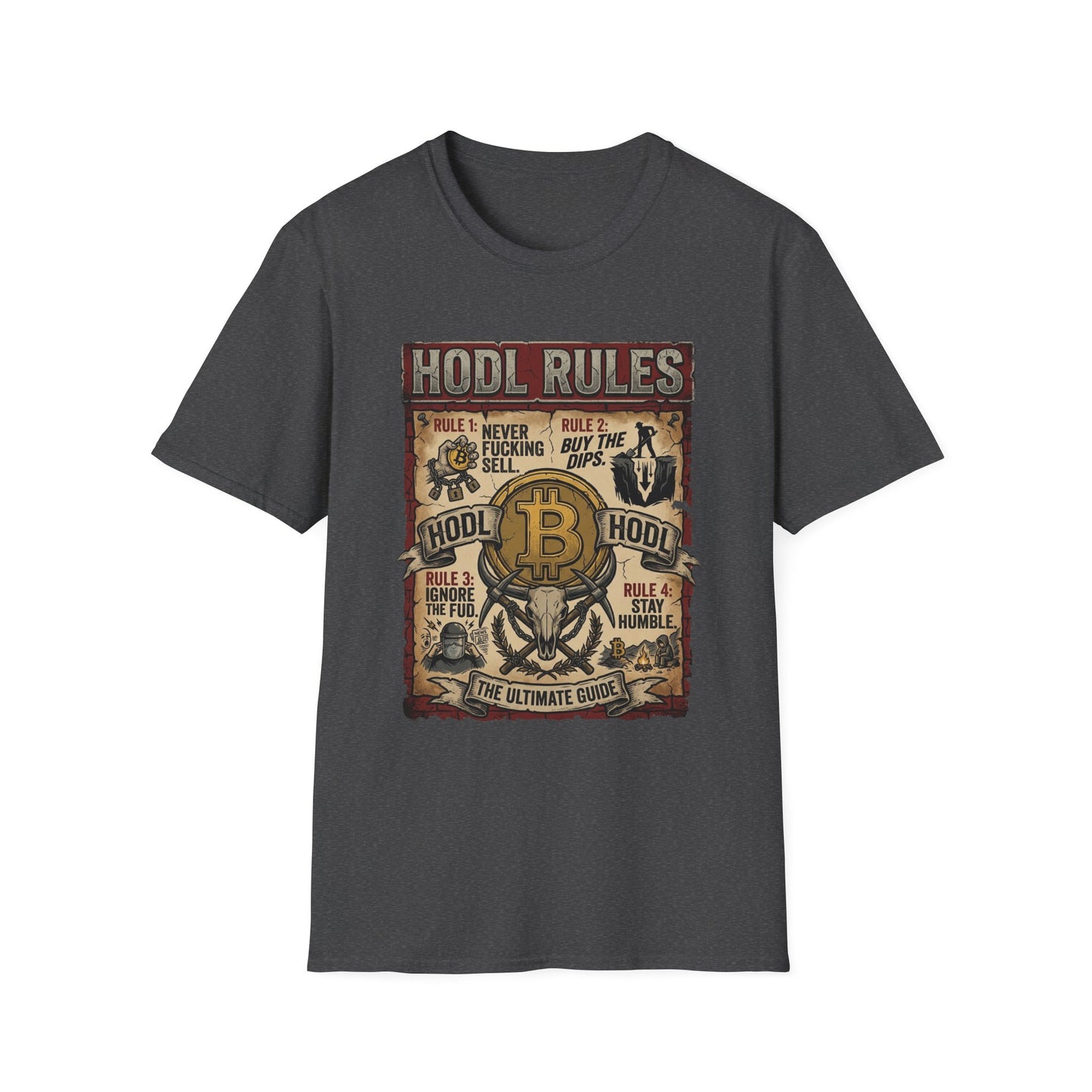 HODL Rules Bitcoin T-Shirt — Crypto Hodler Poster Graphic Tee