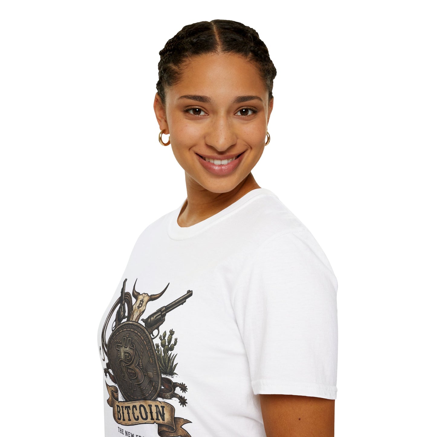 Bitcoin Western T-Shirt — "Bitcoin: The New Frontier" Vintage Crypto Tee
