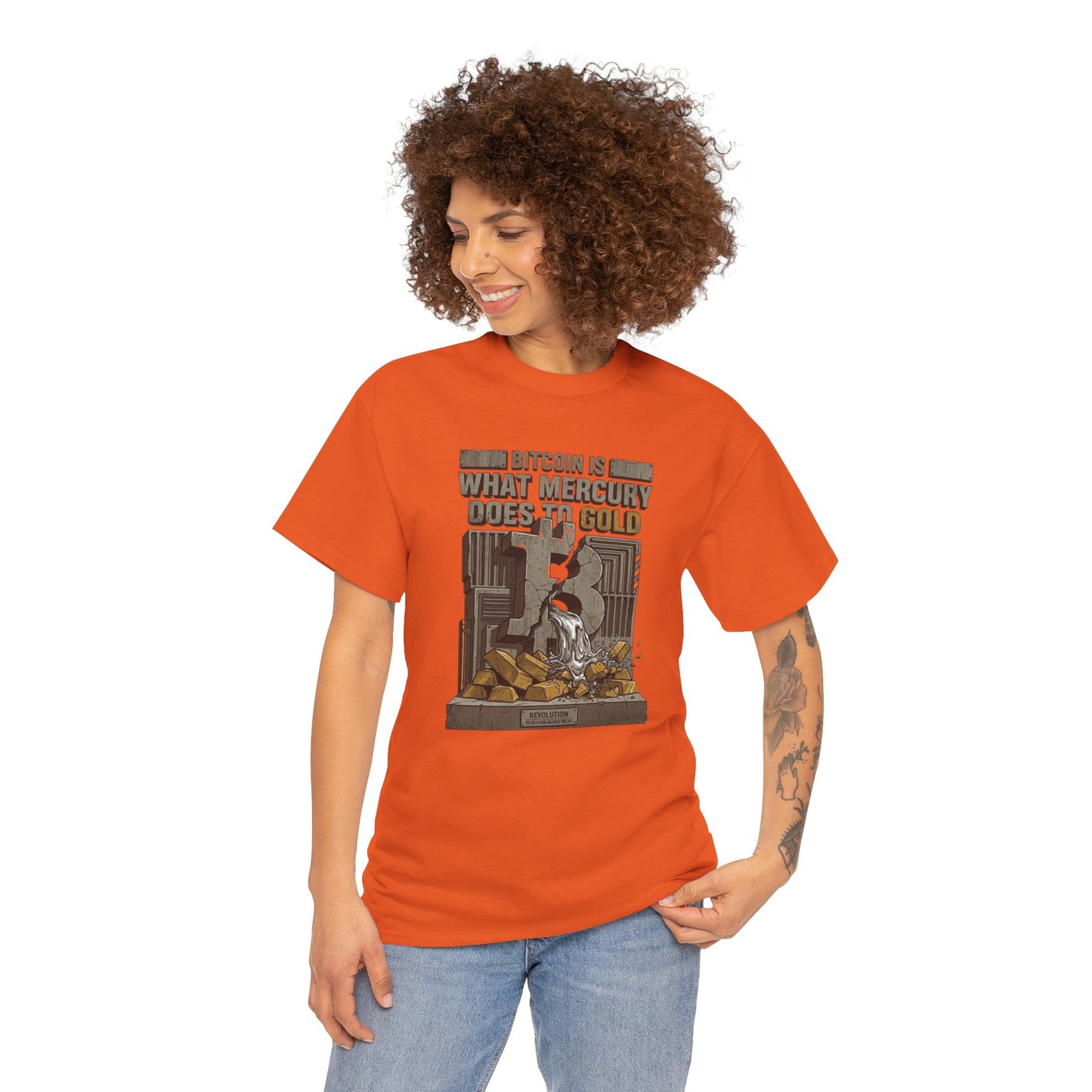 Bitcoin Mercury Effect T-Shirt — "Bitcoin is what mercury does to gold" Graphic Tee